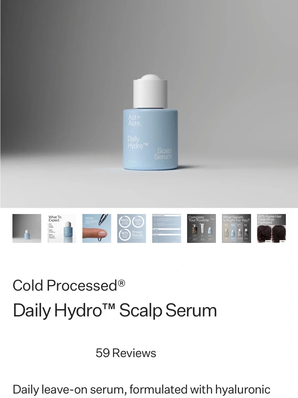 Act + Acre Cold Processed® Daily Hydro™ Scalp Serum